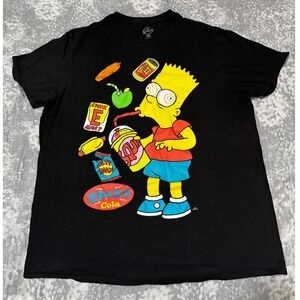 The Simpsons Bart Simpson Black Graphic T Shirt Size L Kwik E Mart Soda